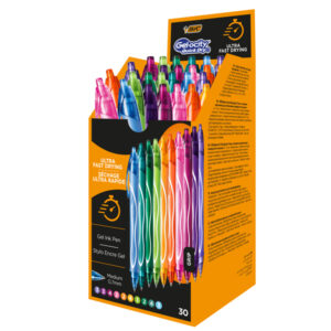 PENNA GEL SCATTO GEOLOCITY QUICK DRY - PUNTA 0.7MM - 10 COLORI ASSORTITI - BIC - CONF. 30 PEZZI- 89198