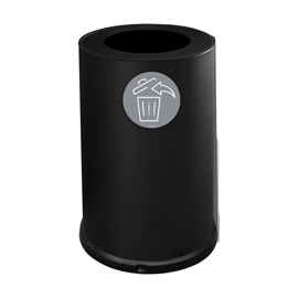 CONTENITORE TONDO PER RACCOLTA DIFFERENZIATA - 1 SCOMPARTO - 100 L - NERO - STILCASA 102089