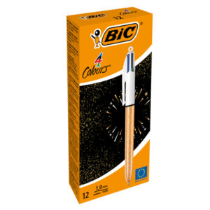 PENNA A SFERA A SCATTO 4 COLORI PARTY - 1,0 MM - BIC  - SCATOLA 12 PEZZI 92069