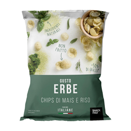 CHIPS DI MAIS E RISO ALLE ERBE MEDITERRANEE - 70 GR - SNACK ITALY 100539