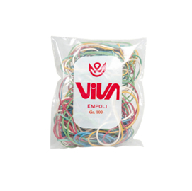 ELASTICI - GOMMA - MISURE E COLORI ASSORTITI - VIVA - BUSTA DA 100 GR 34163