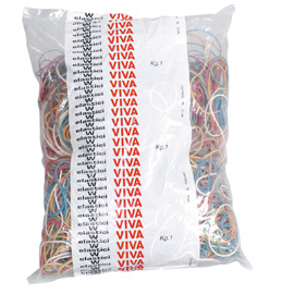ELASTICI - GOMMA - MISURE ASSORTITE - VIVA - SACCO DA 1 KG 34523