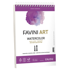 ALBUM SPIRALATO WATERCOLOR - 23 X 29,7 CM - 300 GR - 20 FOGLI - FAVINI ART 100778