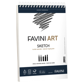 ALBUM SPIRALATO SKETCH - 23 X 29,7 CM - 90 GR - 40 FOGLI - FAVINI ART 100788