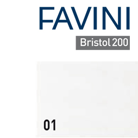 CARTONCINO BRISTOL COLOR - 70 X 100 CM - 200 GR - BIANCO 01 - FAVINI - CONF. 10 PEZZI 79321