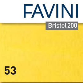CARTONCINO BRISTOL COLOR - 50 X 70 CM - 200 GR - GIALLO SOLE 53 - FAVINI - CONF. 25 PEZZI 79313