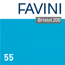 CARTONCINO BRISTOL COLOR - 50 X 70 CM - 200 GR - AZZURRO 55 - FAVINI - CONF. 25 PEZZI 79310