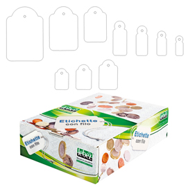 ETICHETTE CON FILO A386 - 13X34 MM - BIANCO - LEBEZ - CONF. 1000 PEZZI 26665