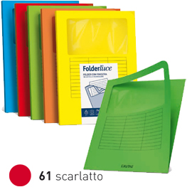 CARTELLINE A L CON FINESTRA - CARTONCINO 140 GR - 22X31 CM - ROSSO SCARLATTO - FAVINI - CONF. 10 PEZZI 35488