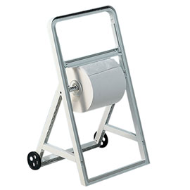 DISPENSER A CAVALLETTO CON RUOTE PER BOBINE ASCIUGATUTTO - ABS - 51,5X47X91 CM - BIANCO - MAR PLAST 61085