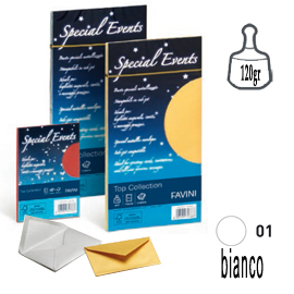 BUSTA SPECIAL EVENTS METAL - BIANCO - 110 X 220MM - 120GR - FAVINI - CONF. 10 BUSTE 53521