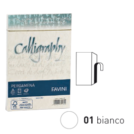 BUSTA CALLIGRAPHY PERGAMENA - 120 X 180 MM - 90 GR - BIANCO 01 - FAVINI - CONF. 25 PEZZI 53629
