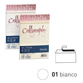 BUSTA CALLIGRAPHY MILLERIGHE - 120 X 180 MM - 100 GR - BIANCO 01 - FAVINI - CONF. 25 PEZZI 61551