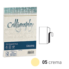BUSTA CALLIGRAPHY PERGAMENA - 120 X 180 MM - 90 GR - CREMA 05 - FAVINI - CONF. 25 PEZZI 53631