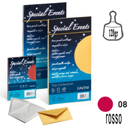 BUSTA SPECIAL EVENTS METAL - ROSSO - 110 X 220MM - 120GR - FAVINI - CONF. 10 BUSTE 53528