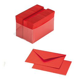 SCATOLA 100 CARTONCINI (200GR) + 100 BUSTE (90GR) - ROSSO - FORMATO 9 - FAVINI 70569