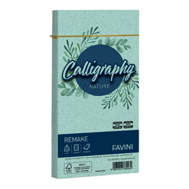 BUSTA CALLIGRAPHY REMAKE -  110 X 220 MM - 120 GR - AQUAMARINA - FAVINI - CONF. 25 PEZZI 100421
