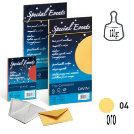 BUSTA SPECIAL EVENTS METAL - ORO - 110 X 220MM - 120GR - FAVINI - CONF. 10 BUSTE 53526