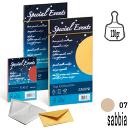 BUSTA SPECIAL EVENTS METAL - SABBIA - 110 X 220MM - 120GR - FAVINI - CONF. 10 BUSTE 80091