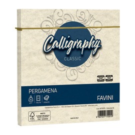 BUSTA CALLIGRAPHY PERGAMENA -  170 X 170 MM - 90 GR - NATURALE 06 - FAVINI - CONF. 25 PEZZI 100411