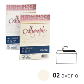 BUSTA CALLIGRAPHY MILLERIGHE - 120 X 180 MM - 100 GR - AVORIO - FAVINI - CONF. 25 PEZZI 61552
