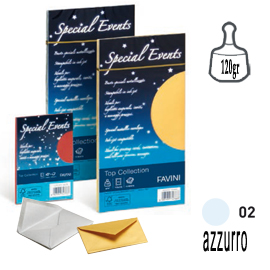 BUSTA SPECIAL EVENTS METAL - AZZURRO - 110 X 220MM - 120GR - FAVINI - CONF. 10 BUSTE 53524