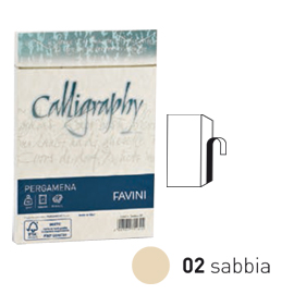 BUSTA CALLIGRAPHY PERGAMENA - 120 X 180 MM - 90 GR - SABBIA 02 - FAVINI - CONF. 25 PEZZI 53632