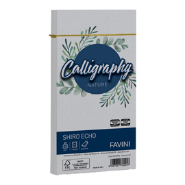 BUSTA CALLIGRAPHY SHIRO ECO -  110 X 220 MM - 120 GR - CENERE - FAVINI - CONF. 25 PEZZI 100426