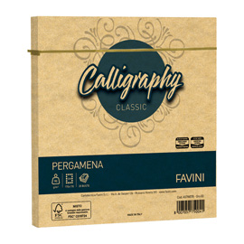 BUSTA CALLIGRAPHY PERGAMENA -  170 X 170 MM - 90 GR - ORO 03 - FAVINI - CONF. 25 PEZZI 100414