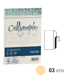 BUSTA CALLIGRAPHY PERGAMENA - 120 X 180 MM - 90 GR - ORO 03 - FAVINI - CONF. 25 PEZZI 53633