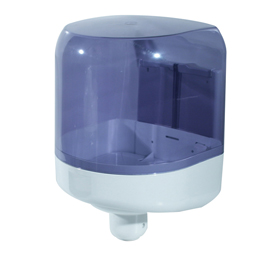 DISPENSER ASCIUGAMANI A SPIRALE PRESTIGE -  FORMATO MAXI - 25,6X27,5X33,5 CM - BIANCO-AZZURRO TRASPARENTE - MAR PLAST 61090