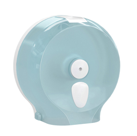 DISPENSER PER CARTA IGIENICA MINI JUMBO - 270 X 130 X 265 MM - BIANCO / AZZURRO - REPLAST 94887