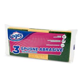 SPUGNA BIUSO - GIALLO-VERDE - LOGEX PROFESSIONAL - CONF. 3 PEZZI 45031