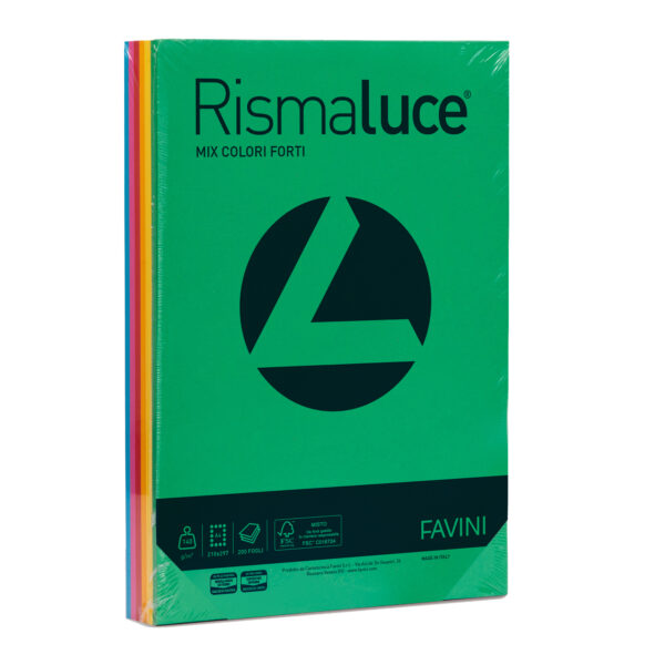 CARTA RISMALUCE A4 GR.140 PROMO 6COLORI ASS.TI 200FG. FAVINI 32733