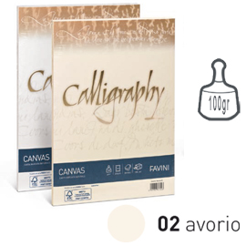 CARTA CALLIGRAPHY CANVAS - A4 - 100 GR - AVORIO 02 - FAVINI - CONF. 50 FOGLI 61554