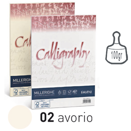 CARTA CALLIGRAPHY MILLERIGHE - A4 - 100 GR - AVORIO 02 - FAVINI - CONF. 50 FOGLI 61546