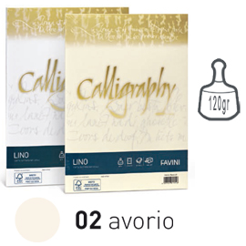 CARTA CALLIGRAPHY LINO - A4 - 120 GR - AVORIO 02 - FAVINI - CONF. 50 FOGLI 57469