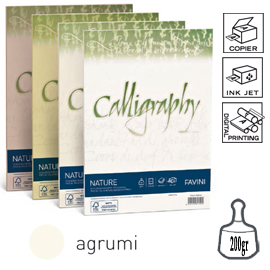 CARTA CALLIGRAPHY NATURE - A4 - 200 GR - AGRUMI - FAVINI - CONF. 50 FOGLI 79781