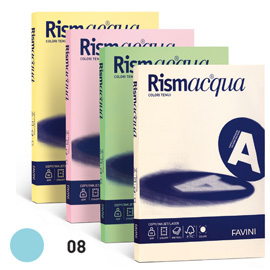 CARTA RISMACQUA SMALL - A4 - 200 GR - CELESTE 08 - FAVINI - CONF. 50 FOGLI 50599