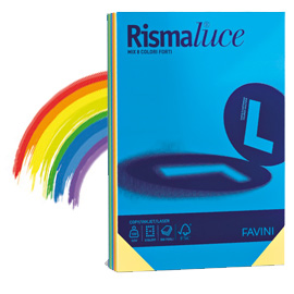 CARTA RISMALUCE A4 GR.200 PROMO 8COLORI FORTI 50FG. FAVINI 50604