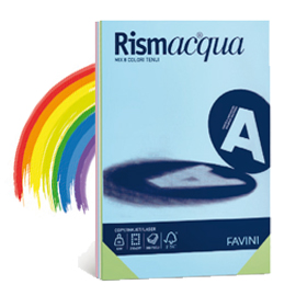 CARTA RISMACQUA A69X524 A4 GR.200 PROMO 5C. COLORI TENUI 50 FG. FAVINI