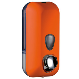 DISPENSER SOFT TOUCH PER SAPONE LIQUIDO - 10,2X9X21,6 CM - CAPACITA' 0,55 L - ARANCIO - MAR PLAST 64276