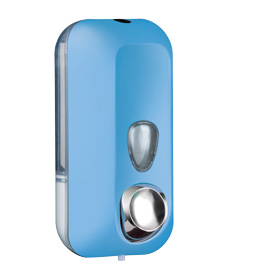 DISPENSER SOFT TOUCH PER SAPONE LIQUIDO - 10,2X9X21,6 CM - CAPACITA' 0,55 L - AZZURRO - MAR PLAST 73965