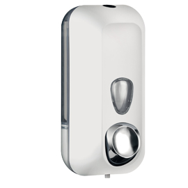 DISPENSER SOFT TOUCH PER SAPONE LIQUIDO - 10,2X9X21,6 CM - CAPACITA' 0,55 L - BIANCO - MAR PLAST 73962