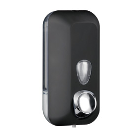 DISPENSER SOFT TOUCH PER SAPONE LIQUIDO - 10,2X9X21,6 CM - CAPACITA' 0,55 L - NERO - MAR PLAST 67393