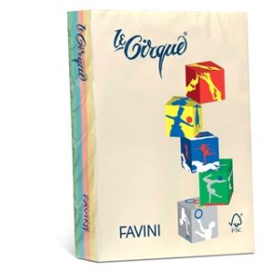 CARTA LE CIRQUE A4 Gr. 80 500FG. 5 Colori tenui assortiti Favini 47420