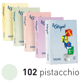 CARTA LE CIRQUE - A4 - 160 GR - VERDE PISTACCHIO PASTELLO 102 - FAVINI - CONF. 250 FOGLI 32896