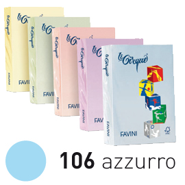 CARTA LE CIRQUE - A4 - 160 GR - AZZURRO PASTELLO 106 - FAVINI - CONF. 250 FOGLI 32900