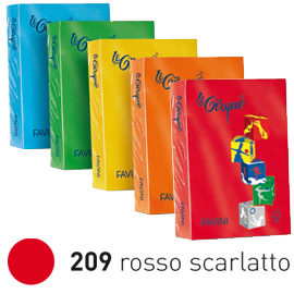 CARTA LE CIRQUE - A4 - 160 GR - ROSSO SCARLATTO 209 - FAVINI - CONF. 250 FOGLI 32918