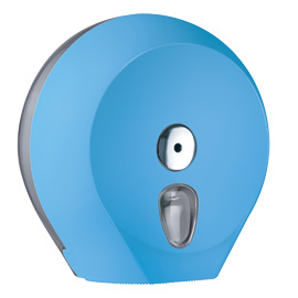 DISPENSER SOFT TOUCH DI CARTA IGIENICA IN ROTOLO MINI JUMBO - 27X12,8X27,3 CM - PLASTICA - AZZURRO - MAR PLAST 73971